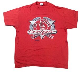 Vintage Single Stitch 1991 St.‎ Louis Cardinals T-Shirt Red MLB Graphic Tee XL
